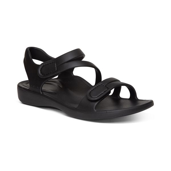 Aetrex Women's Jillian Sport Water-Friendly Sandals Black Sandals UK 1447-781